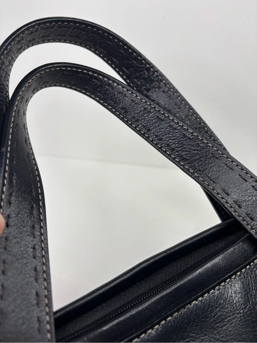 FOSSIL Classic Black Pebbled Leather‎ Top-Handle Sedona Satchel ZB9095